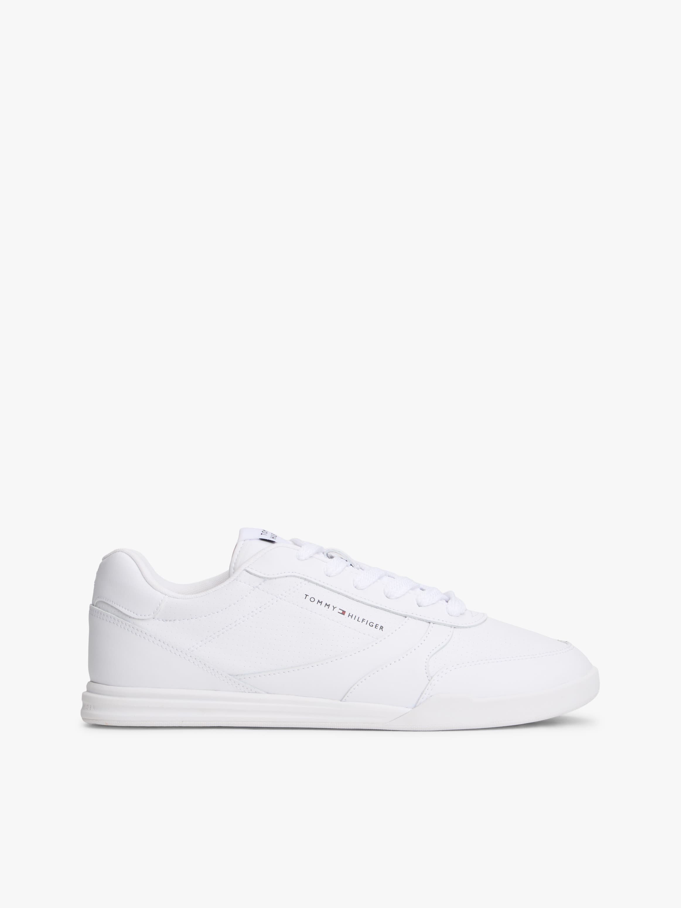 Debossed Logo Cupsole Trainers with Leather