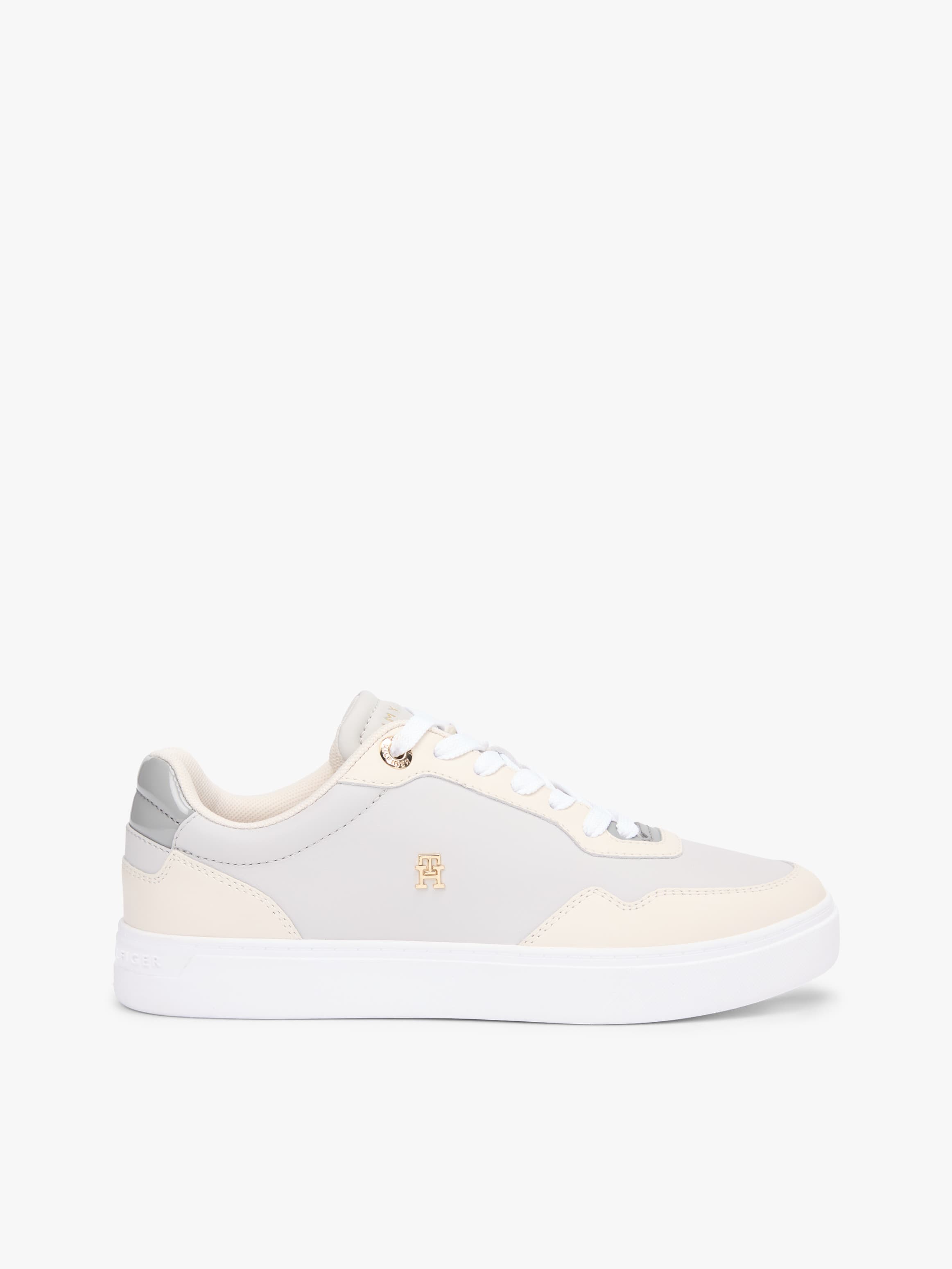 Leather Mixed Texture Cupsole Trainers