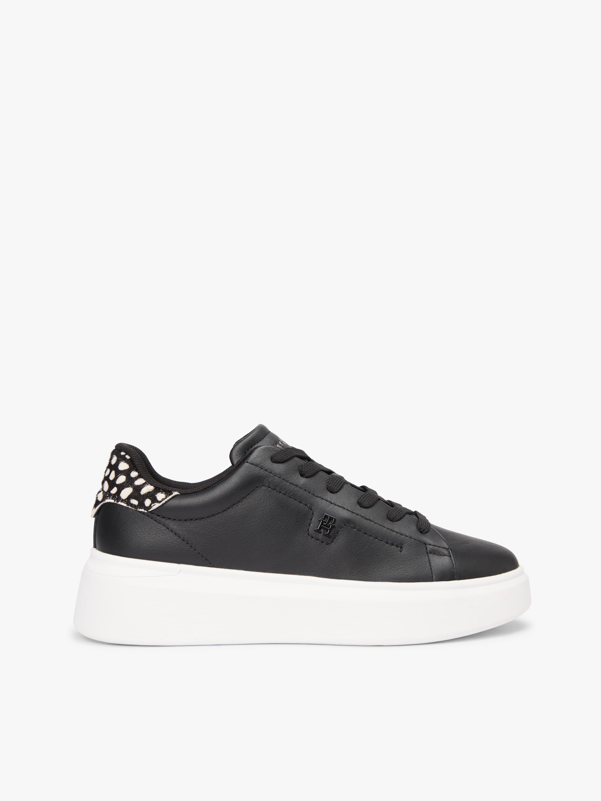 Snow Leopard Heel Leather Platform Trainers