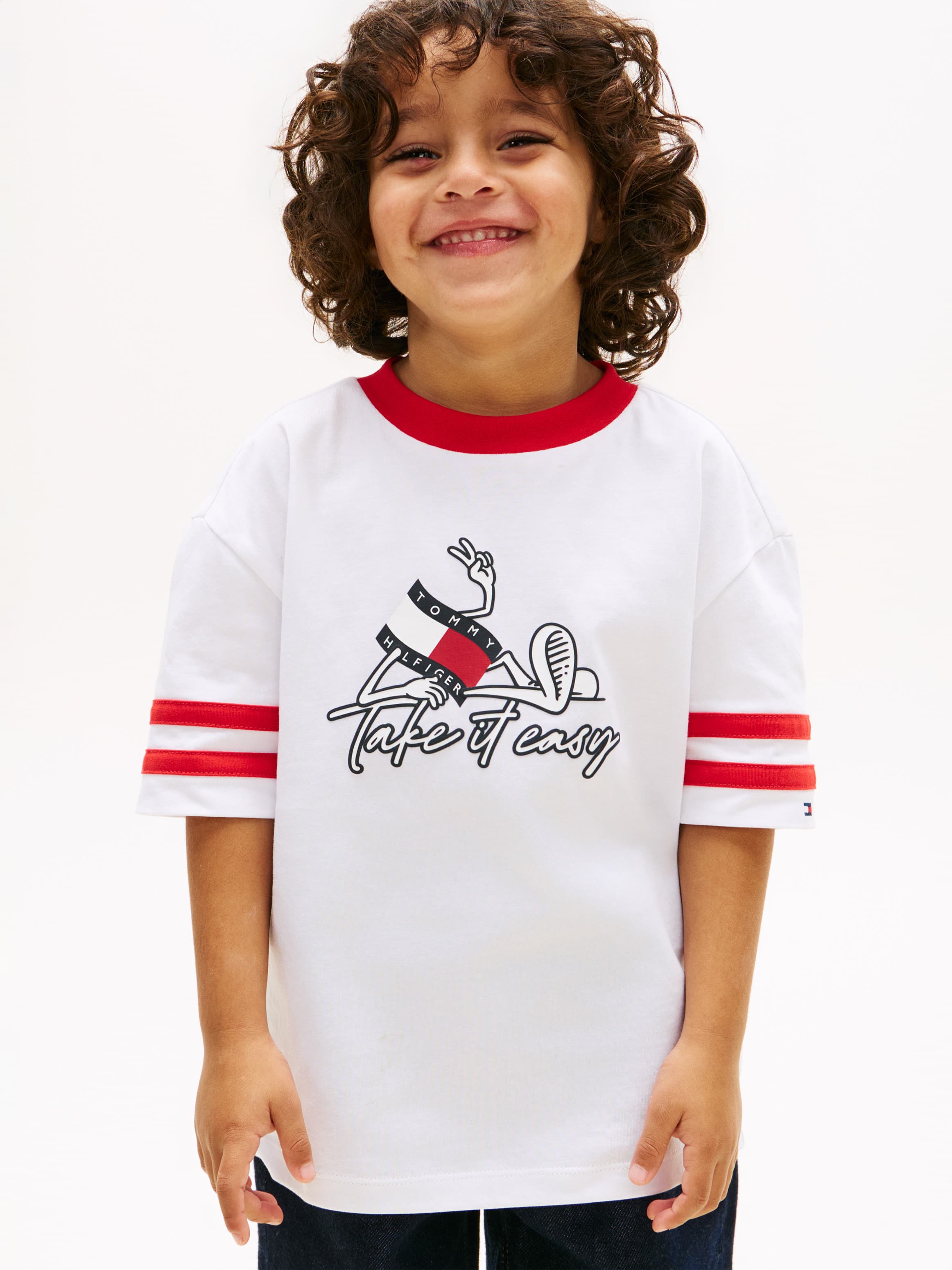 Wavy Flag Graphic Jersey T-Shirt