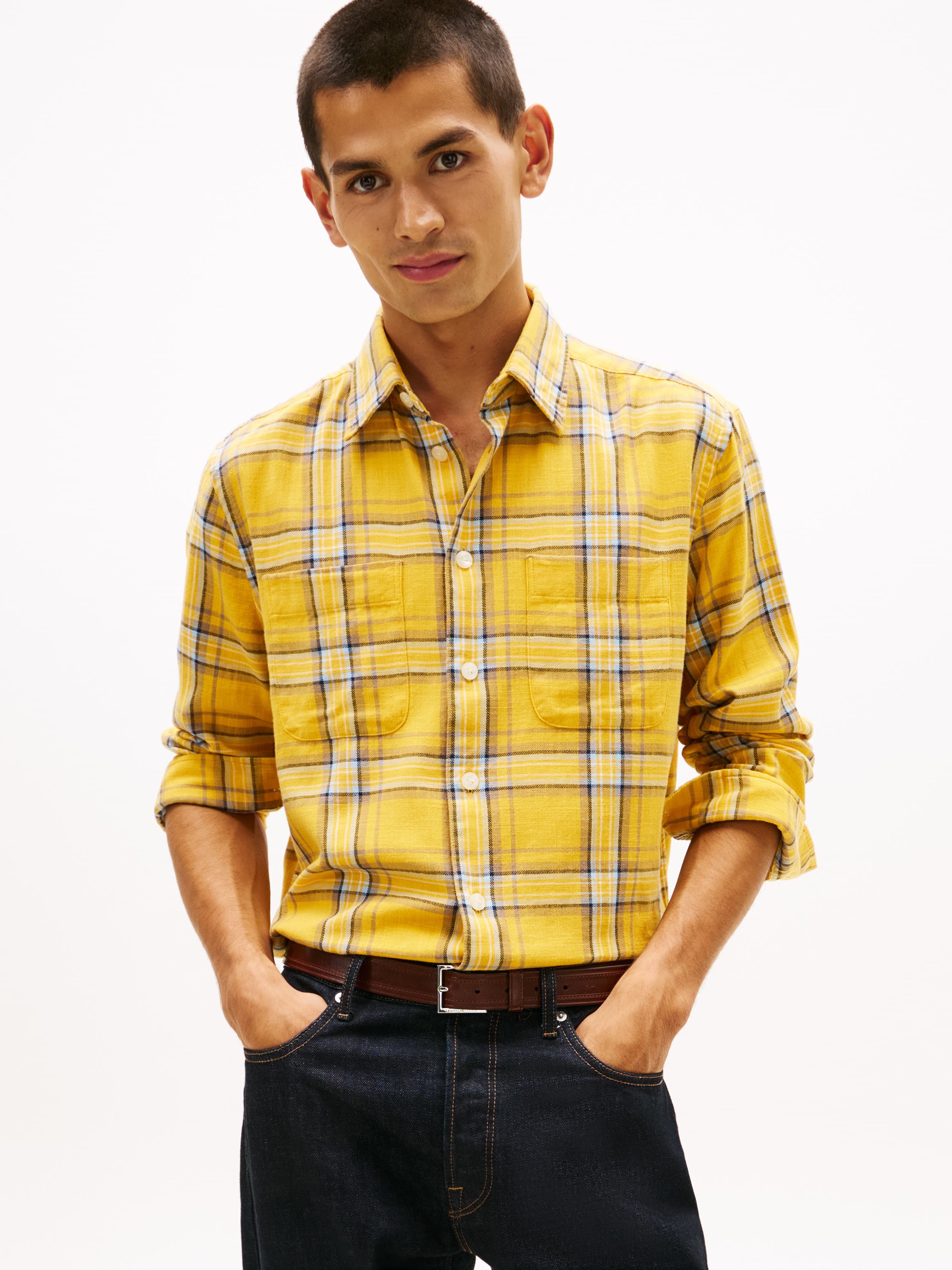 Relaxed Fit Textured Twill Check Shirt