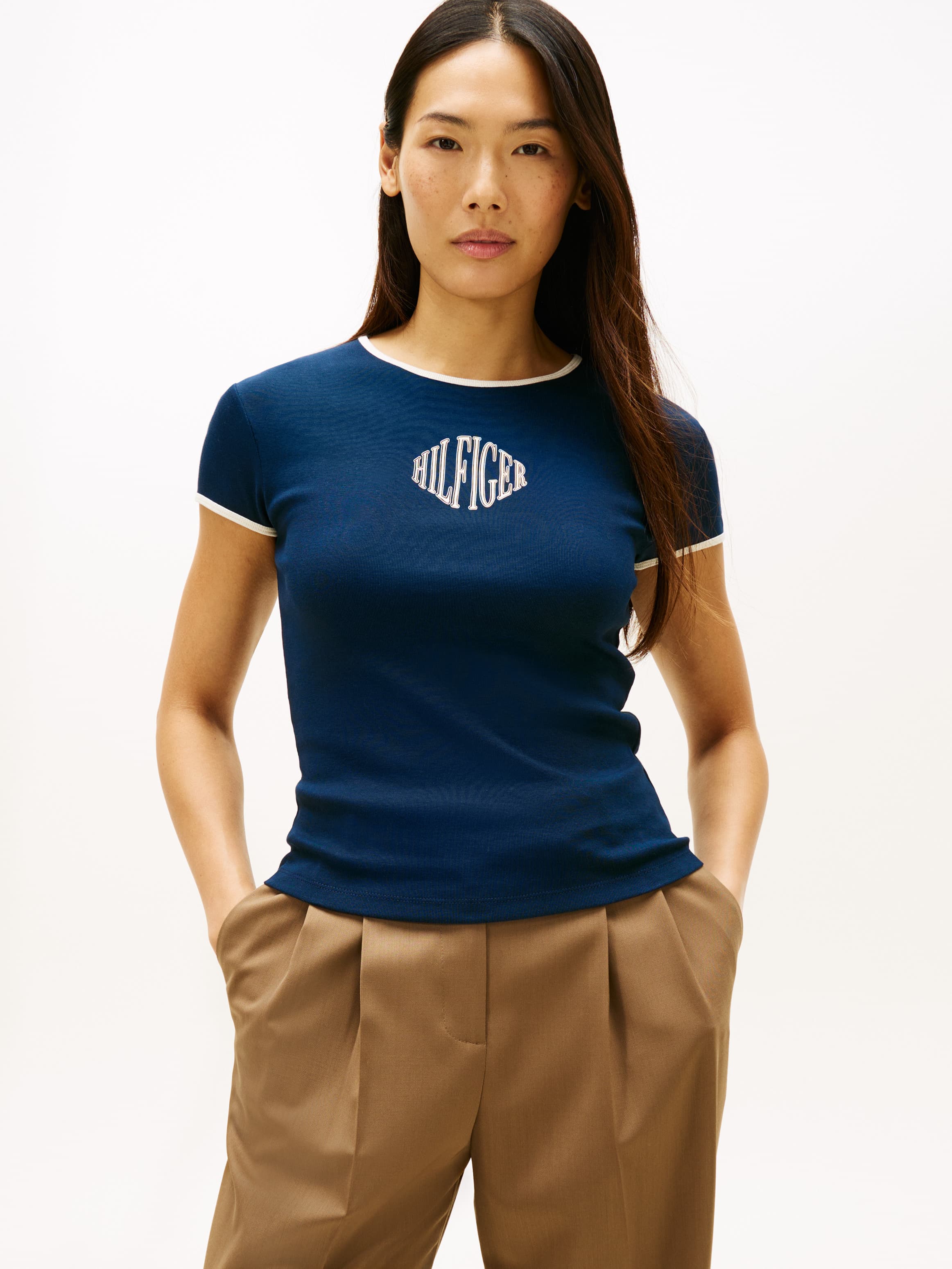 Logo Slim Ringer T-Shirt