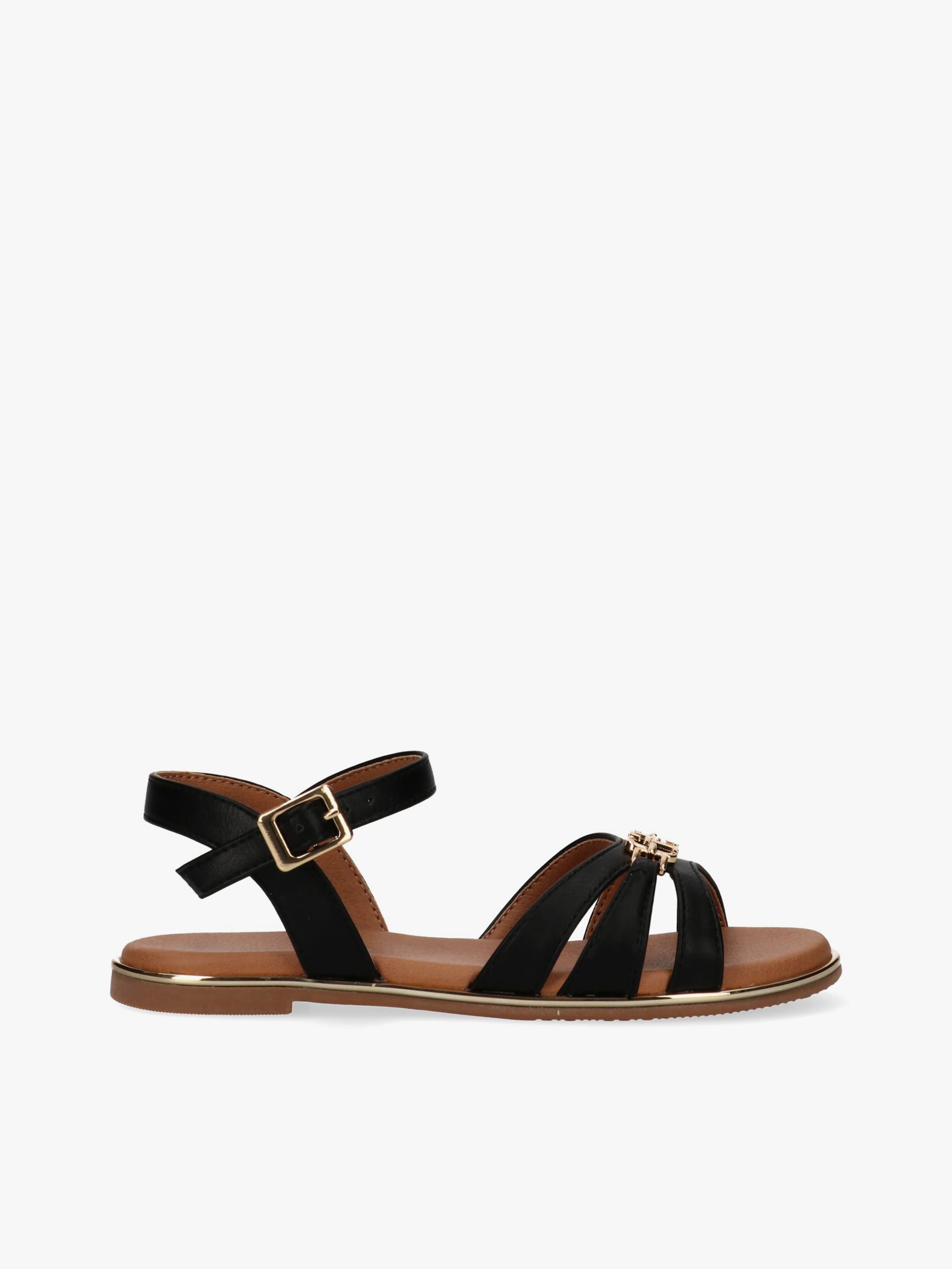 Girls TH Chain Strappy Sandals Mary with Buckle Black